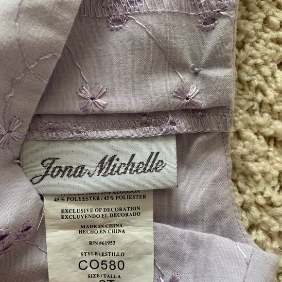 Jona Michelle. Purple Eyelet Lace Dress:  Size 2T - Picture 4 of 5
